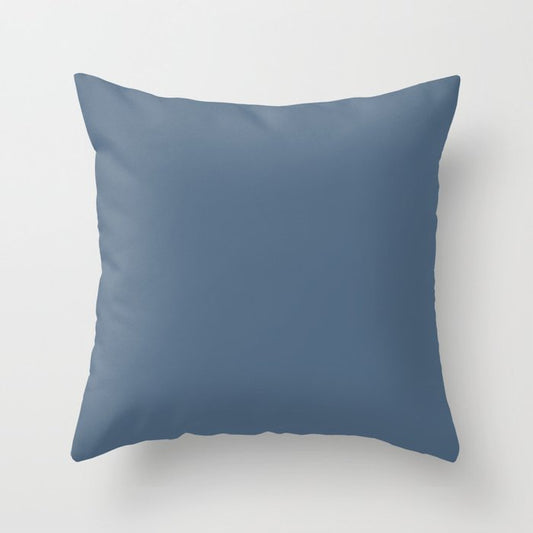 Dark Blue Solid Color Pairs Dulux 2023 Trending Shade Starfish S39C6 Throw Pillow