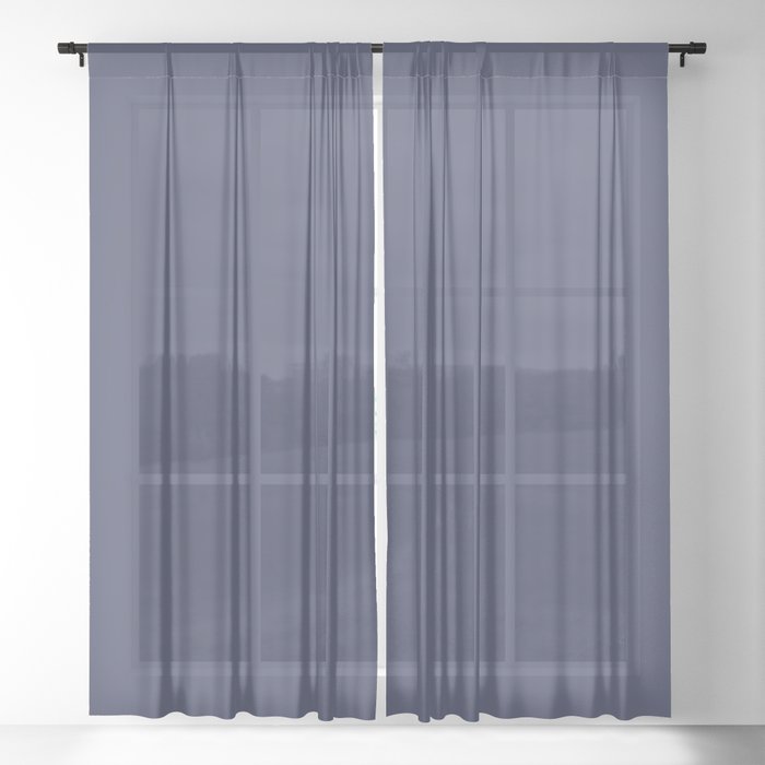 Dark Blue Solid Hue - 2022 Color - Shade Dunn and Edwards Singing the Blues DET576 Sheer Curtain