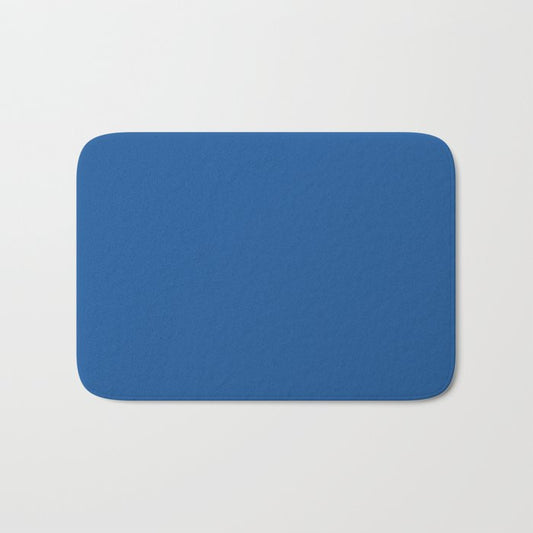 Dark Bright Blue Solid Color Pairs PPG Glidden 2023 Trending Color Florentine Lapis PPG1244-7 Bath Mat