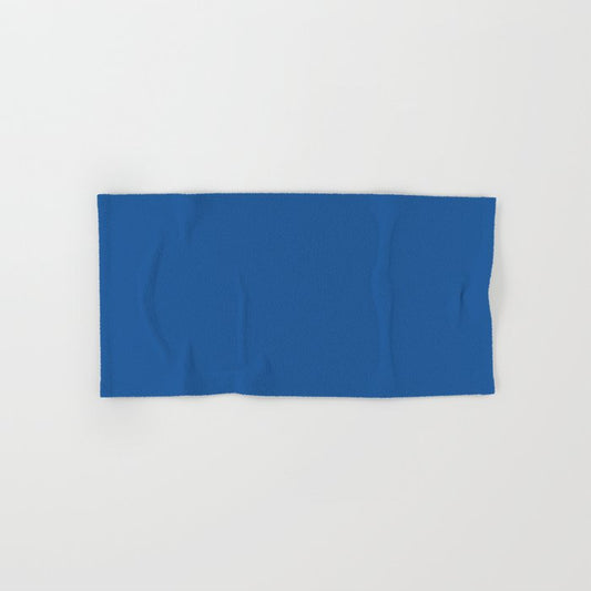 Dark Bright Blue Solid Color Pairs PPG Glidden 2023 Trending Color Florentine Lapis PPG1244-7 Hand & Bath Towel