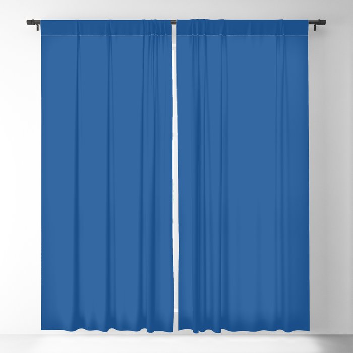 Dark Bright Blue Solid Color Pairs PPG Glidden 2023 Trending Color Florentine Lapis PPG1244-7 Blackout Curtain