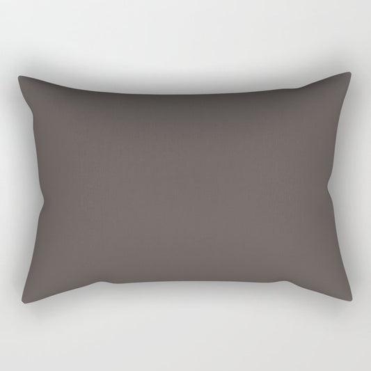 Dark Brown Black Solid Color Dunn & Edwards 2023 Trending Color Mink DE6392 Well Intentions Collection Rectangle Pillow