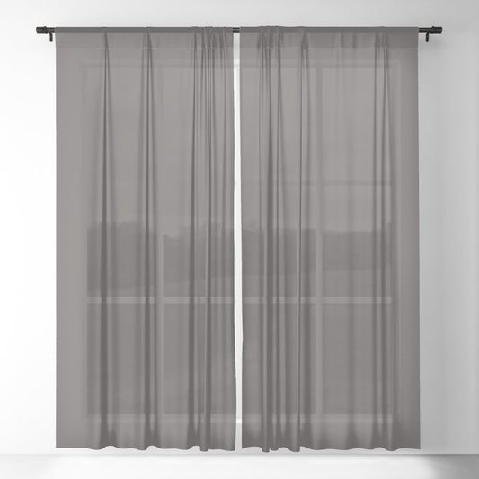 Dark Brown Black Solid Color Dunn & Edwards 2023 Trending Color Mink DE6392 Well Intentions Collection Sheer Curtains