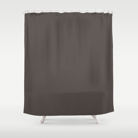 Dark Brown Black Solid Color Dunn & Edwards 2023 Trending Color Mink DE6392 Well Intentions Collection Shower Curtain