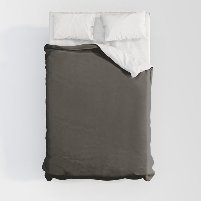 Dark Brown Black Solid Color Pairs Dulux 2023 Trending Shade Namadji SN4G8 Duvet Cover