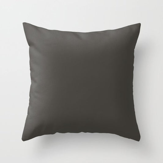 Dark Brown Black Solid Color Pairs Dulux 2023 Trending Shade Namadji SN4G8 Throw Pillow