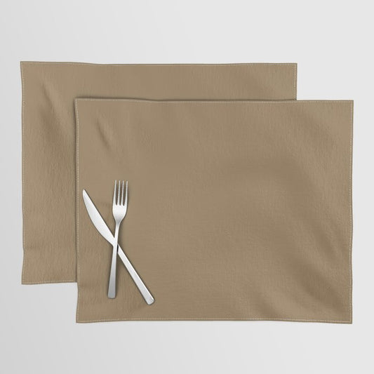 Dark Brown Solid Color Dunn & Edwards 2023 Trending Color Bourbon Sweet Tea DEFD28 Well Intentions Collection Placemat Sets