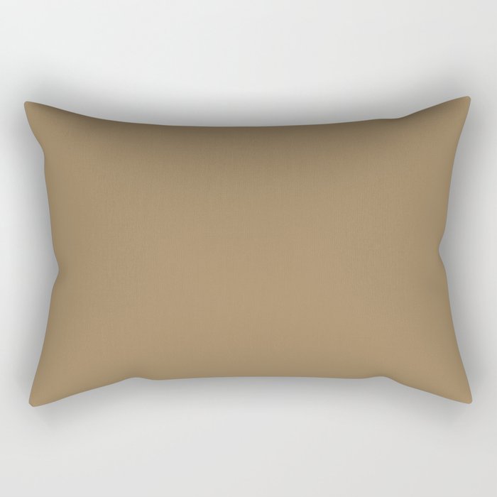 Dark Brown Solid Color Dunn & Edwards 2023 Trending Color Bourbon Sweet Tea DEFD28 Well Intentions Collection Rectangle Pillow