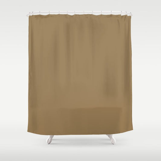 Dark Brown Solid Color Dunn & Edwards 2023 Trending Color Bourbon Sweet Tea DEFD28 Well Intentions Collection Shower Curtain