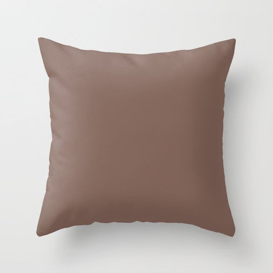 Dark Brown Solid Color Pairs 2023 Trending Color HGTV Hot Cocoa HGSW6047 Throw Pillow