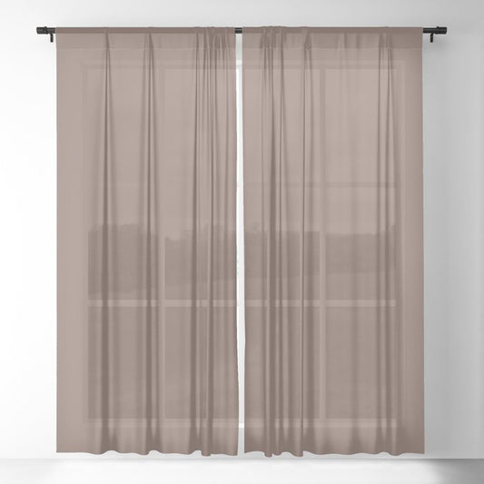 Dark Brown Solid Color Pairs 2023 Trending Color HGTV Hot Cocoa HGSW6047 Sheer Curtain