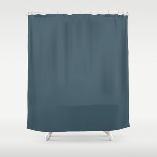 Dark Caribbean Aqua Solid Color Pairs PPG Glidden 2023 Trending Color Oceania PPG10-01 Shower Curtain