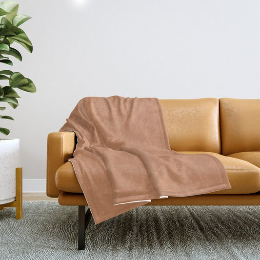 Dark Carrot Orange Solid Color Pairs PPG Glidden 2023 Trending Color Georgian Leather PPG1200-5 Throw Blanket