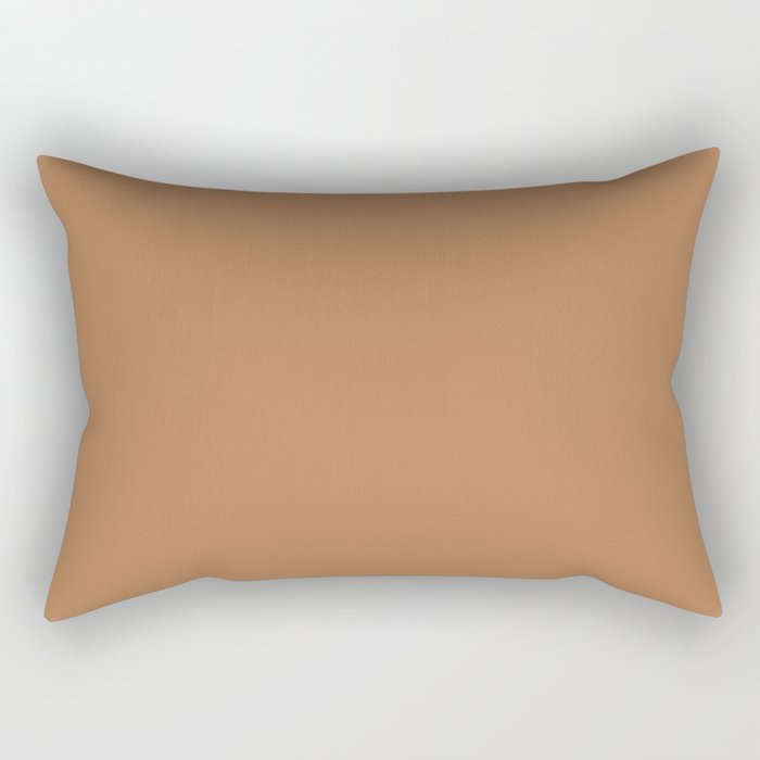 Dark Earthy Brown Solid Color Pairs Dulux 2023 Trending Shade Cinnamon Sand S10F7 Rectangular Pillow