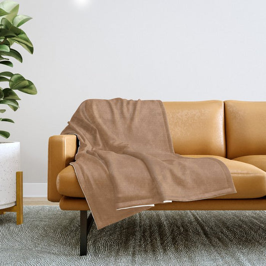 Dark Earthy Brown Solid Color Pairs Dulux 2023 Trending Shade Cinnamon Sand S10F7 Throw Blanket