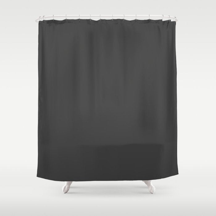 Dark Gray Grey Solid Color Pairs PPG Starless Sky PPG0995-7 Shower Curtain