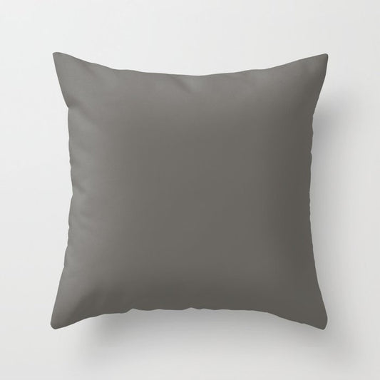 Dark Gray Solid Color Pairs Dulux 2023 Trending Shade Hammer Grey SG6H6 Throw Pillow