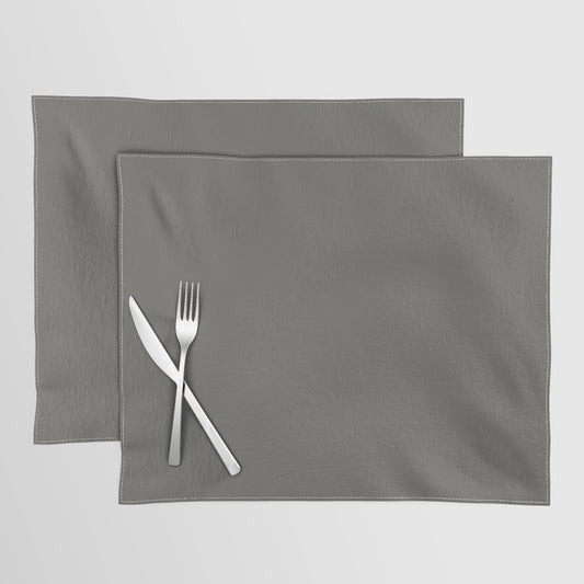 Dark Gray Solid Color Pairs Dulux 2023 Trending Shade Hammer Grey SG6H6 Placemat