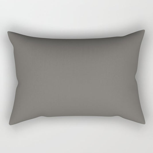 Dark Gray Solid Color Pairs Dulux 2023 Trending Shade Hammer Grey SG6H6 Rectangular Pillow