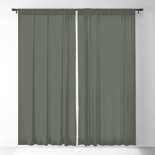 Dark Green Gray Solid Color Pairs 2023 Color of the Year Valspar Flora 5004-2C Blackout Curtain