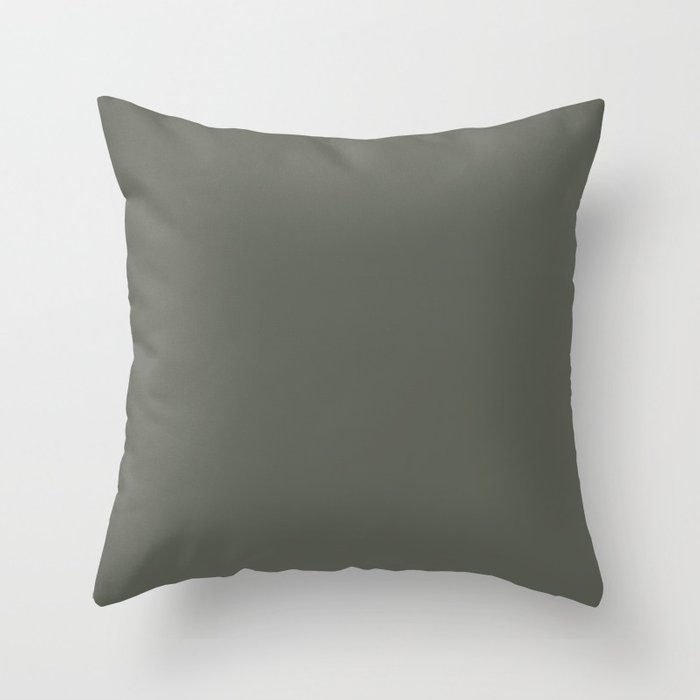 Dark Green Gray Solid Color Pairs 2023 Color of the Year Valspar Flora 5004-2C Throw Pillow