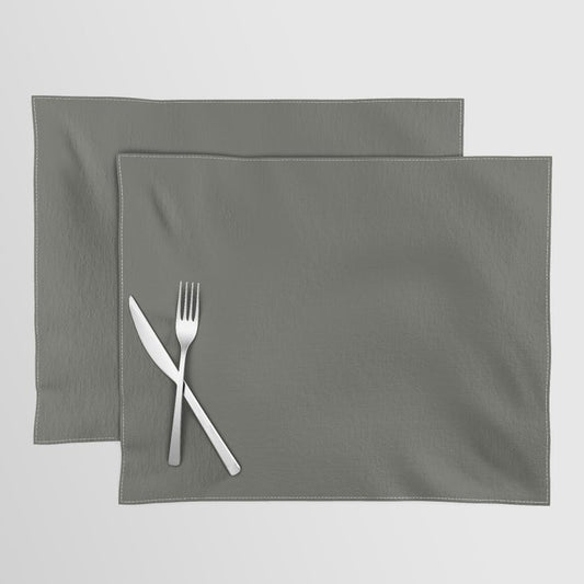 Dark Green Gray Solid Color Pairs 2023 Color of the Year Valspar Flora 5004-2C Placemat