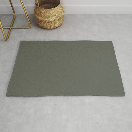 Dark Green Gray Solid Color Pairs 2023 Color of the Year Valspar Flora 5004-2C Throw & Area Rugs