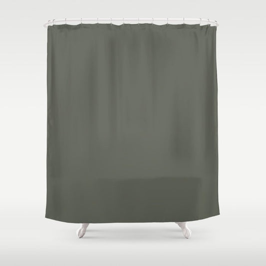 Dark Green Gray Solid Color Pairs 2023 Color of the Year Valspar Flora 5004-2C Shower Curtain
