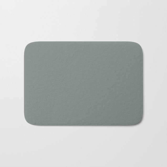 Dark Green Gray Solid Color Pairs PPG Glidden 2023 Trending Color Thunderbolt PPG10-06 Bath Mat