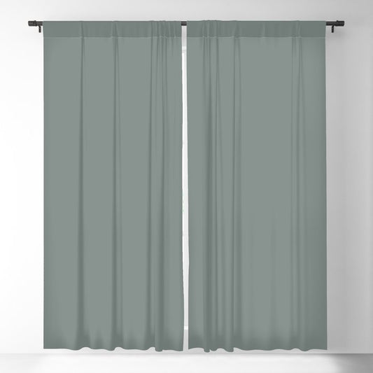 Dark Green Gray Solid Color Pairs PPG Glidden 2023 Trending Color Thunderbolt PPG10-06 Blackout Curtain