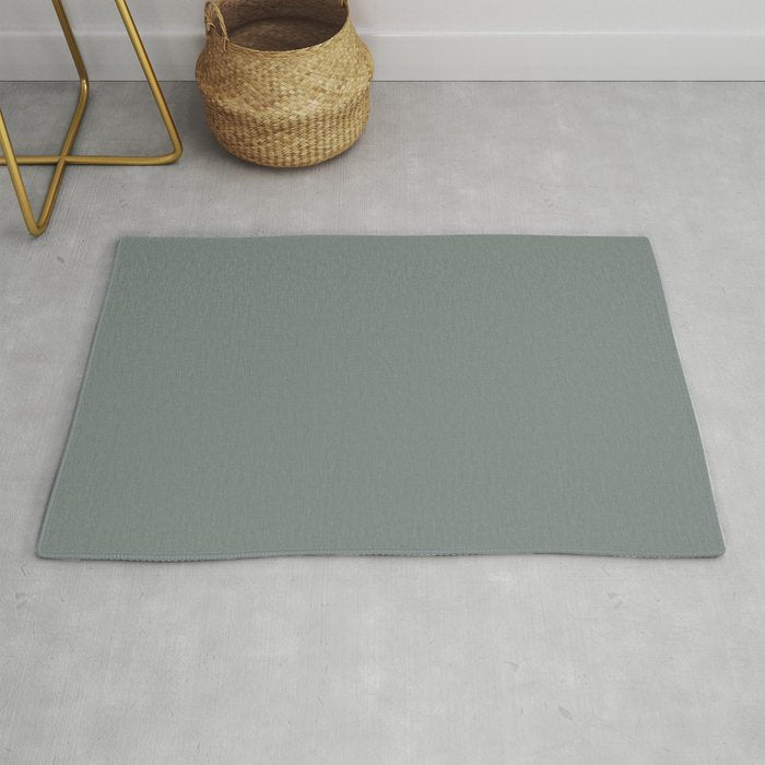 Dark Green Gray Solid Color Pairs PPG Glidden 2023 Trending Color Thunderbolt PPG10-06 Rug