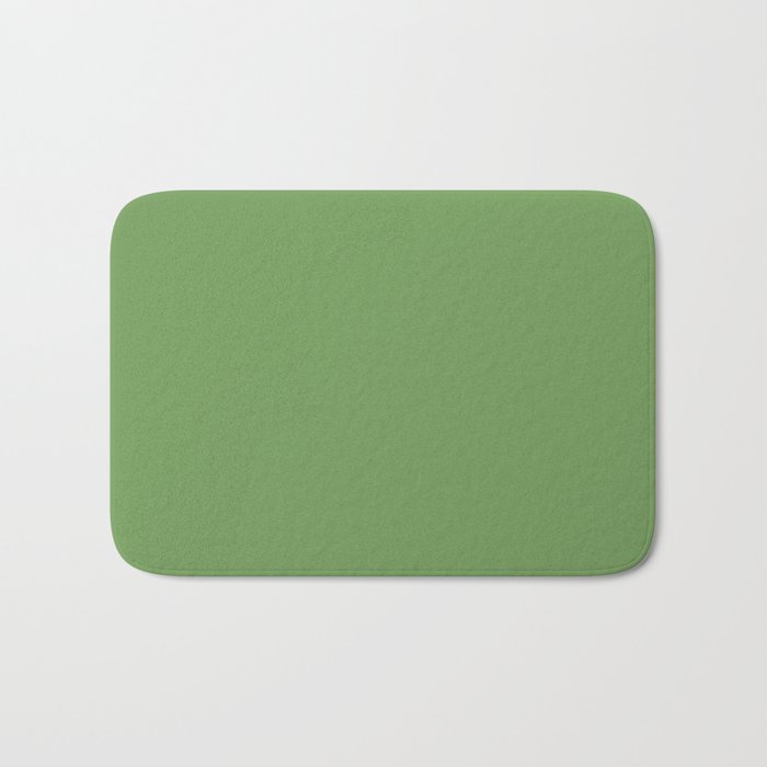 Dark Green Solid Color Dunn & Edwards 2023 Trending Color Grassy Knoll DEFD30 Well Intentions Collection Bath Mat