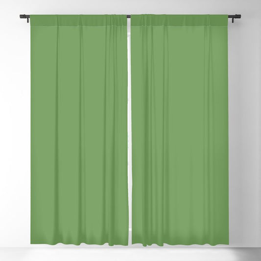 Dark Green Solid Color Dunn & Edwards 2023 Trending Color Grassy Knoll DEFD30 Well Intentions Collection Blackout Curtains