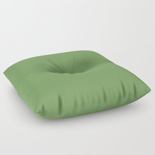 Dark Green Solid Color Dunn & Edwards 2023 Trending Color Grassy Knoll DEFD30 Well Intentions Collection Floor Pillow