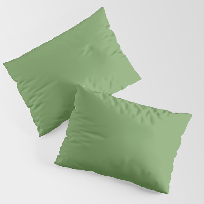 Dark Green Solid Color Dunn & Edwards 2023 Trending Color Grassy Knoll DEFD30 Well Intentions Collection Pillow Sham Sets