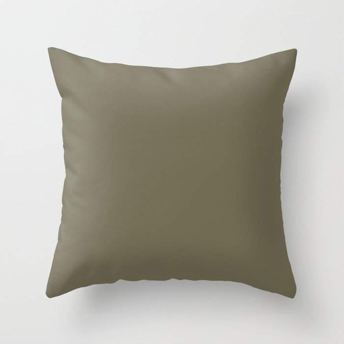 Dark Green Solid Color Dunn & Edwards 2023 Trending Color Spruce Woods DE6238 Well Intentions Collection Throw Pillow