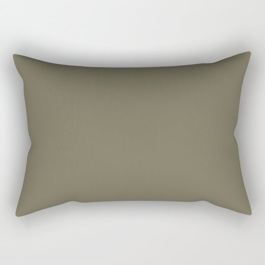 Dark Green Solid Color Dunn & Edwards 2023 Trending Color Spruce Woods DE6238 Well Intentions Collection Rectangle Pillow