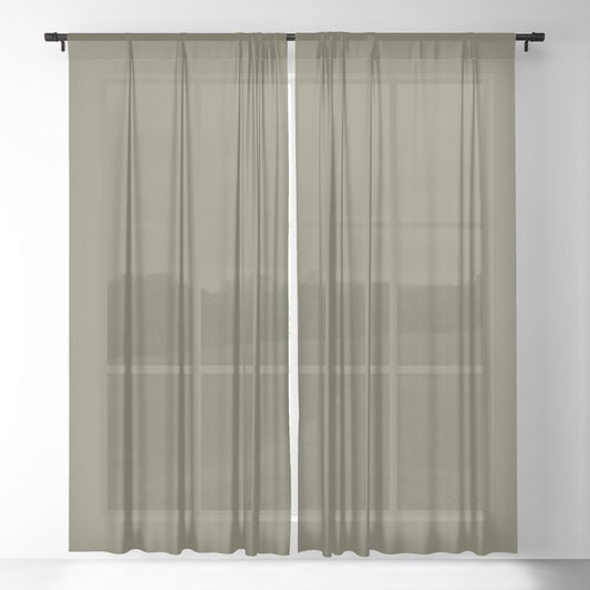 Dark Green Solid Color Dunn & Edwards 2023 Trending Color Spruce Woods DE6238 Well Intentions Collection Sheer Curtains