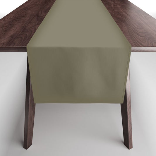 Dark Green Solid Color Dunn & Edwards 2023 Trending Color Spruce Woods DE6238 Well Intentions Collection Table Runner