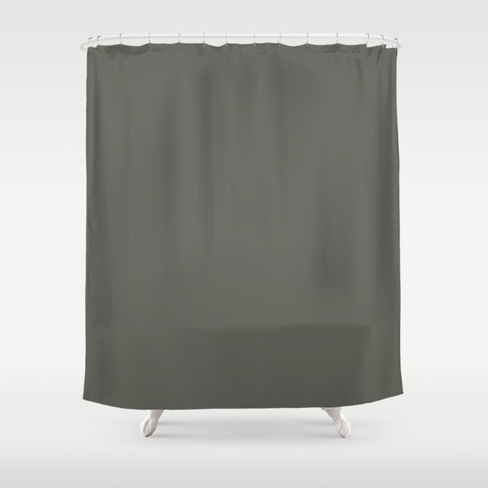 Dark Green Solid Color Pairs 2023 Trending Color HGTV Pewter Green HGSW6208 Shower Curtain