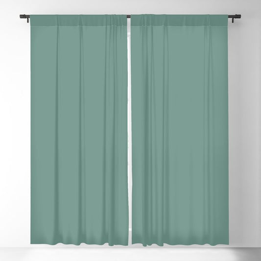Dark Green Solid Color Pairs Dulux 2023 Trending Shade Nephrite S27B5 Blackout Curtain