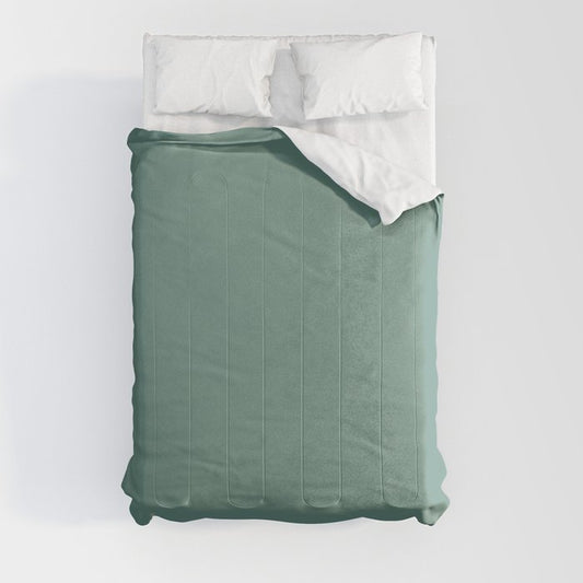 Dark Green Solid Color Pairs Dulux 2023 Trending Shade Nephrite S27B5 Comforter