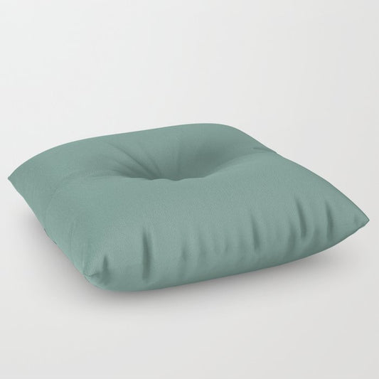 Dark Green Solid Color Pairs Dulux 2023 Trending Shade Nephrite S27B5 Floor Pillow