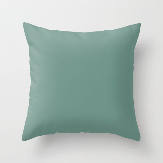 Dark Green Solid Color Pairs Dulux 2023 Trending Shade Nephrite S27B5 Throw Pillow
