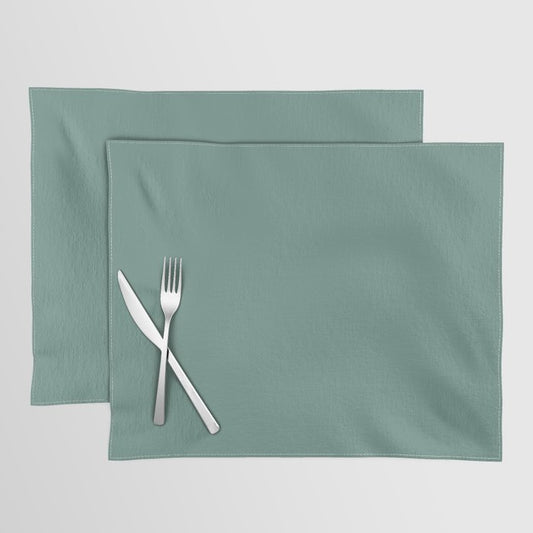 Dark Green Solid Color Pairs Dulux 2023 Trending Shade Nephrite S27B5 Placemat