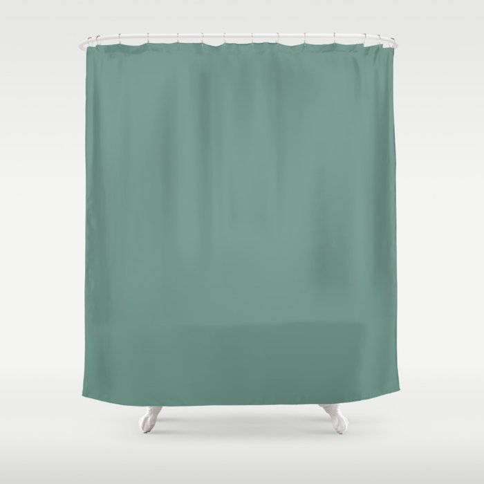 Dark Green Solid Color Pairs Dulux 2023 Trending Shade Nephrite S27B5 Shower Curtain