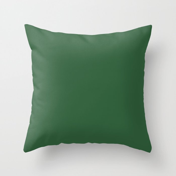 Dark Green Solid Color Pairs To Sherwin Williams Espalier SW 6734 Throw Pillow