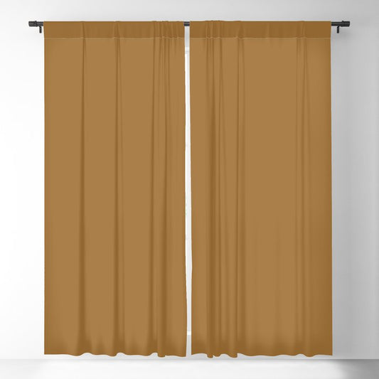 Dark Leather Brown Solid Color Dunn & Edwards 2023 Trending Color Hearth Gold DEA165 Life in Poetry Collection Blackout Curtains