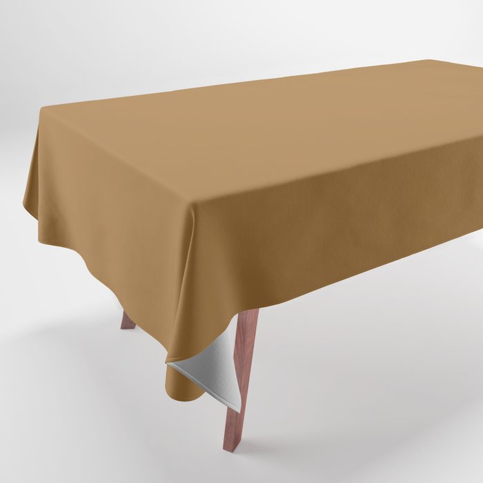 Dark Leather Brown Solid Color Dunn & Edwards 2023 Trending Color Hearth Gold DEA165 Life in Poetry Collection Tablecloth