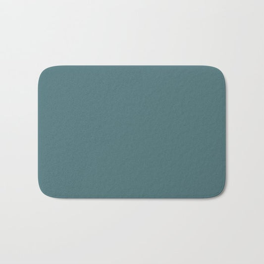 Dark Muted Aqua Blue Green Solid Color Pairs 2023 Color of the Year Glidden Vining Ivy PPG1148-6 Bath Mat
